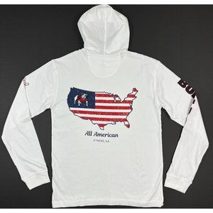 Johnnie-O Mens Small Edison Hoodie Pullover Georgia Bulldogs Football Flag USA